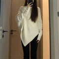 Women's Asymmetrical Knit Sweater in a Casual Oversized Design