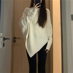 Women's Asymmetrical Knit Sweater in a Casual Oversized Design
