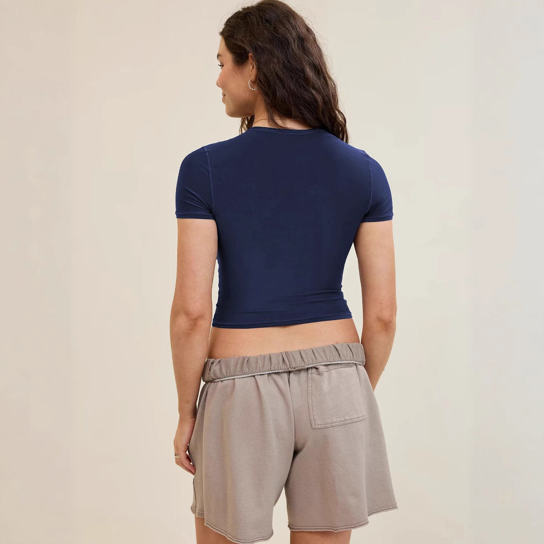 Women's Crop T-Shirt with Figure-Hugging Cut