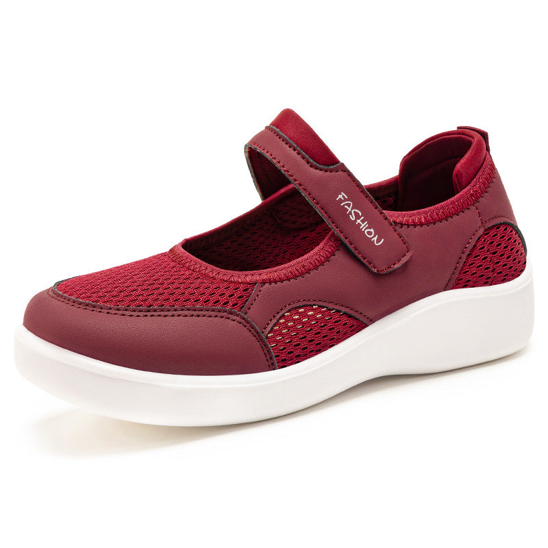Women's Breathable Fitness Sneakers with Adjustable Hook-and-Loop Closure