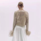 Women's Elegant Blouse with Feathers