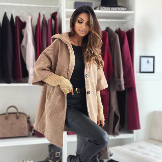 Women's Elegant and Casual Hooded Jacket in High-Quality Knit