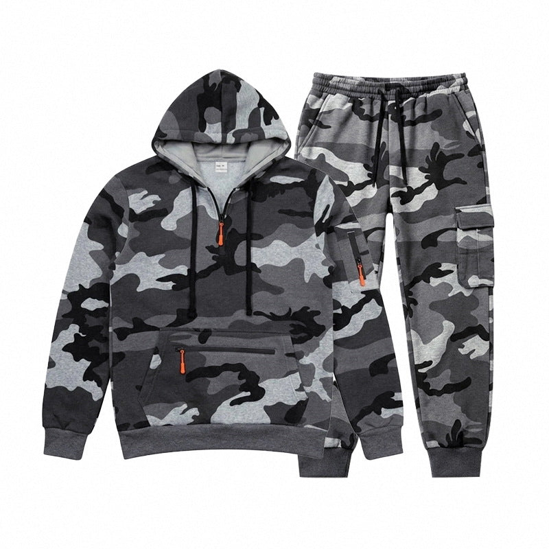 Men's Camouflage Hoodie and Jogger Set