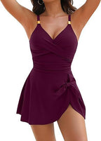 Women's Swimsuit with Wrap Skirt and Decorative Knot