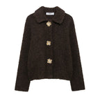 Women's Elegant Cardigan with Decorative Button Details