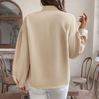 Women's Blouse with Elegant Embroidered Neckline
