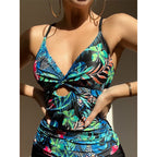 Women's Floral High-Leg Swimsuit Set