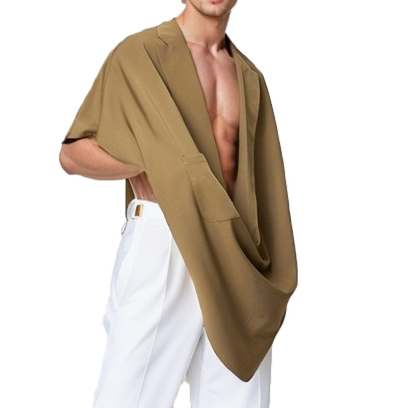Women's Elegant Oversize Cape Jacket with Practical Pocket Design