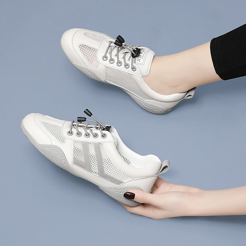Women's Breathable Casual Sneakers with Elastic Lacing System and Non-Slip Sole