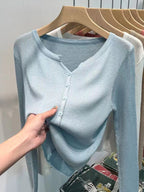 Women's Fitted Cardigan with Button Closure and Ribbed Texture