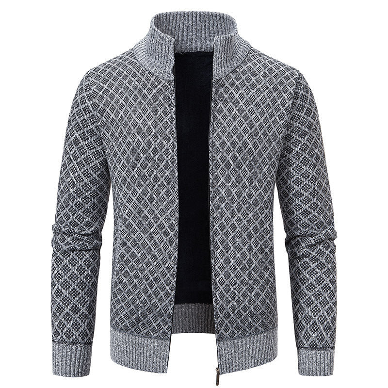 Women's Elegant Cardigan with Stand-Up Collar
