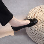 Women's Ballet Flats with Decorative Bow Accent and Non-Slip Sole