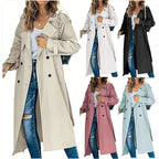 Women's Casual Trench Coat with Belt and Stylish Buttons