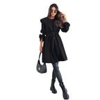 Loose Hooded Sweatcoat with Adjustable Waist and Elegant Details