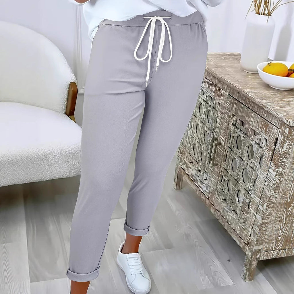 Women's Casual Pants with Elastic Waistband and Drawstring