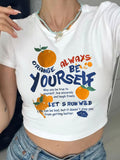 Women's Fruit Motif Crop T-Shirt