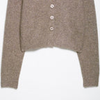 Women's Cropped Knit Cardigan with Button Closure
