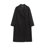 Elegant Plus Size Double-Breasted Wool Coat