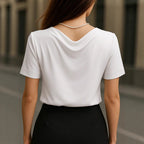 Women's Elegant V-Neck Short-Sleeve Blouse
