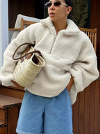 Women's Fleece Sweater with High Collar