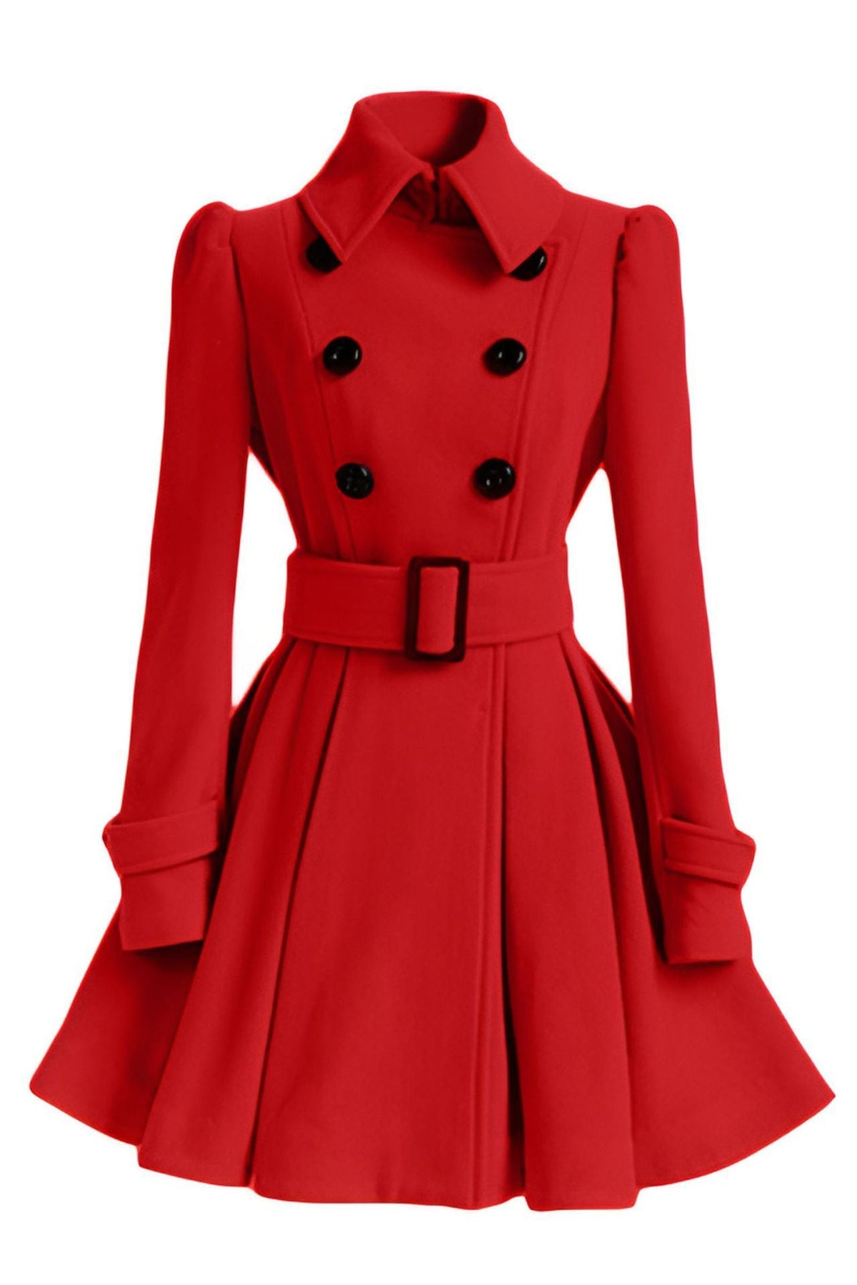 Women's Elegant Trench Coat with Tailored Cut and Decorative Buttons