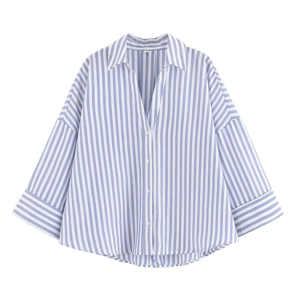 Women's Shirt Blouse with Casual Cut and Elegant 3/4 Sleeves