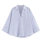 Women's Shirt Blouse with Casual Cut and Elegant 3/4 Sleeves