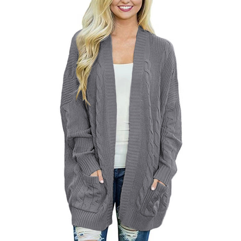 Women's Chunky Knit Cardigan with Deep Pockets