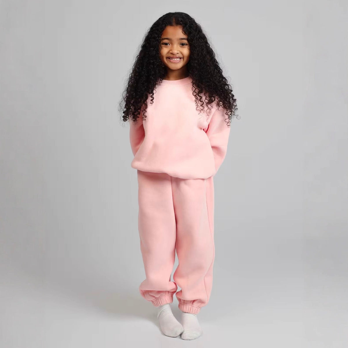 Casual Sweat Set with Voluminous Top and Comfortable Joggers
