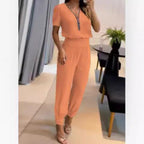Women's Jumpsuit with High Neck and Side Zipper