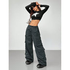 Women's Wide Leg Cargo Pants with Pockets
