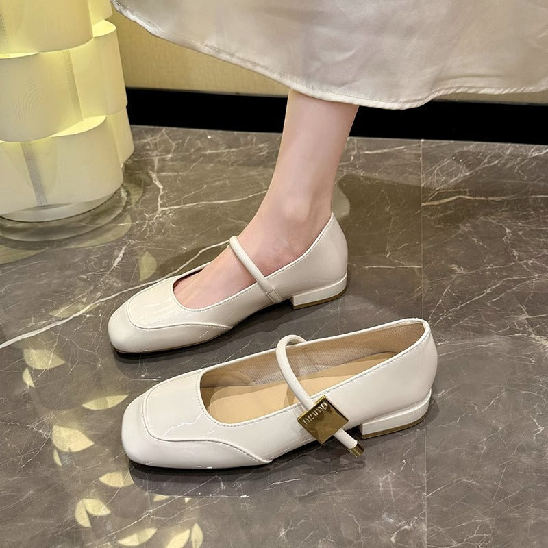 Women's Ballet Flats with Elegant Ankle Strap