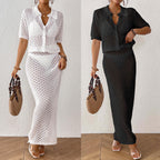 Elegant Women's Crochet Kimono Set