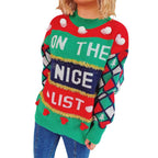 Women's Festive Holiday Pullover with Playful Details