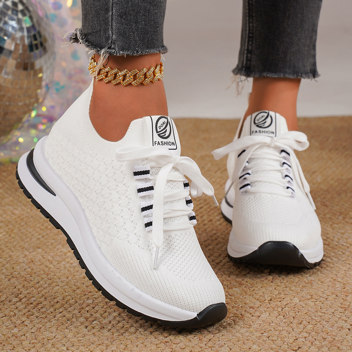 Women's Breathable Running Sneakers with Flexible Upper