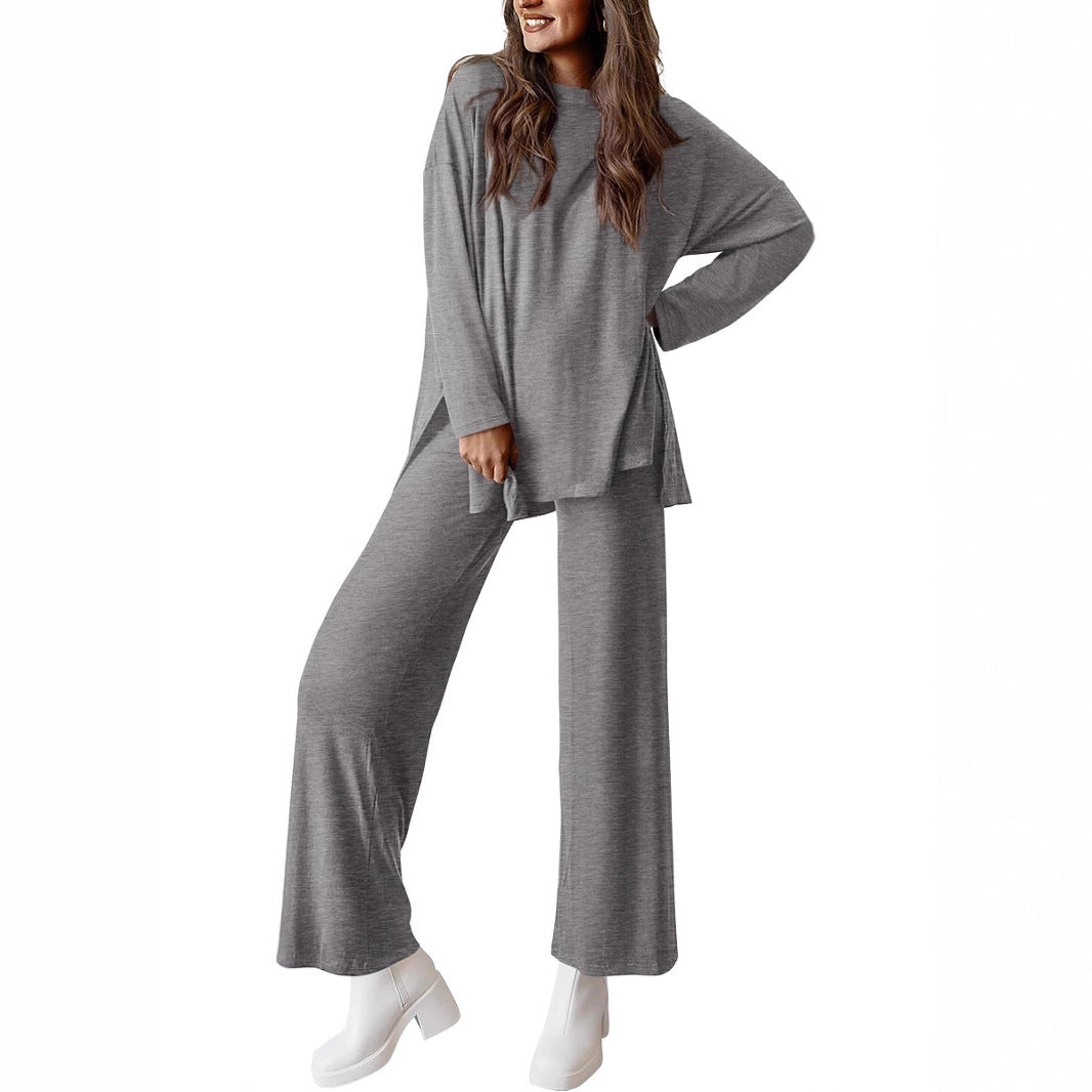 Leisure Suit with Casual Cut and Wide Leg