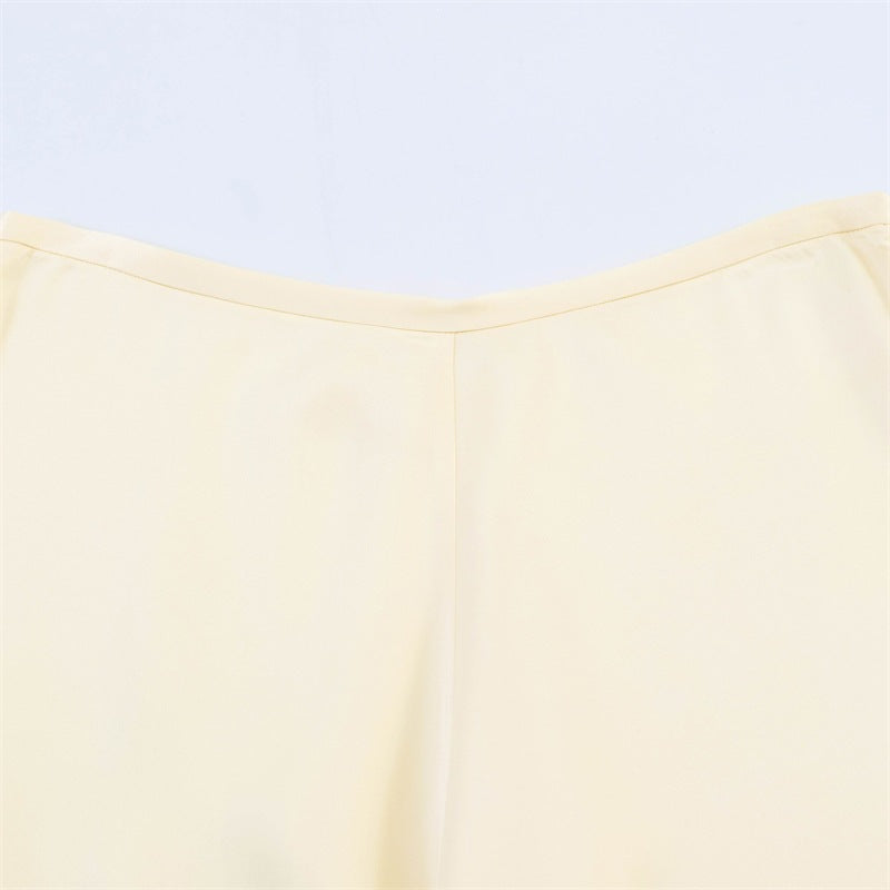 Women's Elegant Palazzo Trousers with Delicate Lace Trim