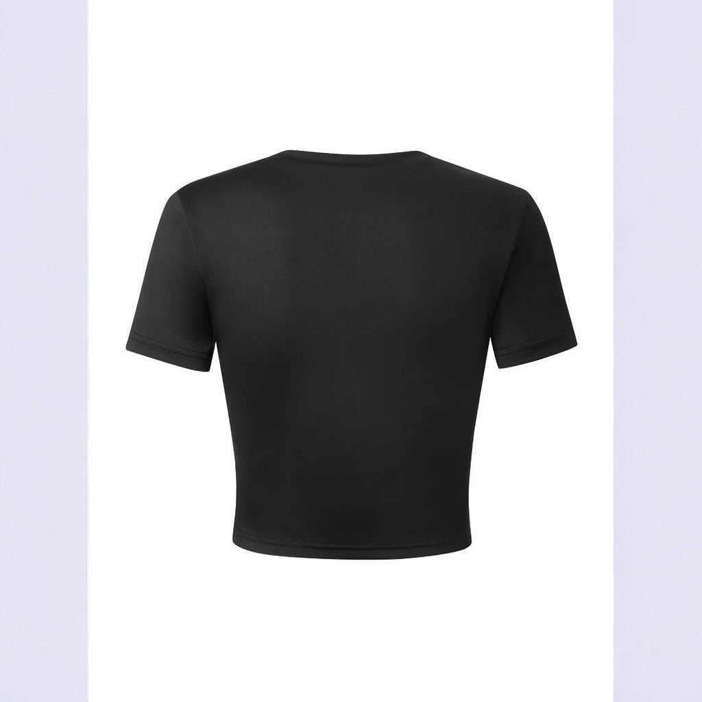 Women's Cropped T-Shirt with Cherry Print
