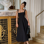 A-Line Maxi Dress with Square Neckline