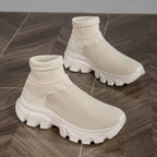 Women's Breathable Slip-On Sneakers with Knit Upper and Flexible Sole