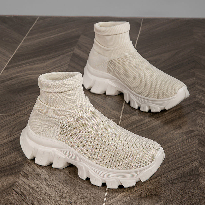 Women's Breathable Slip-On Sneakers with Knit Upper and Flexible Sole