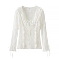 Women's Blouse with Lace Trim