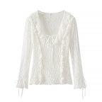 Women's Blouse with Lace Trim