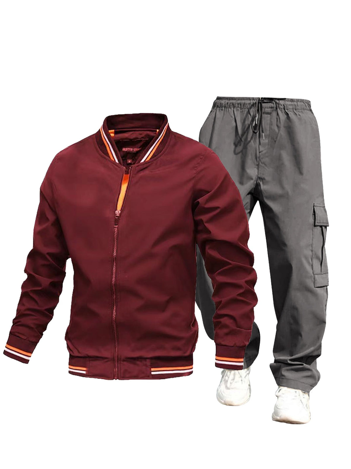 Men's sporty jacket and cargo pants set