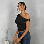 Asymmetrical Crop Top with Wave Design