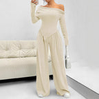 High-Quality Knit Suit with Off-Shoulder Fit