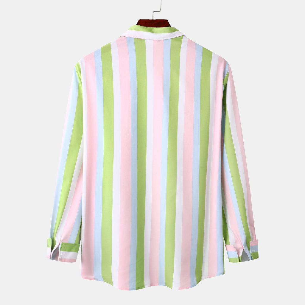 Long-Sleeve Blouse with Fresh Stripe Look