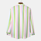 Long-Sleeve Blouse with Fresh Stripe Look