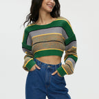 Women's Striped Crop Sweater