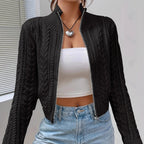 Women's Designer Cardigan with Cable Knit Pattern
